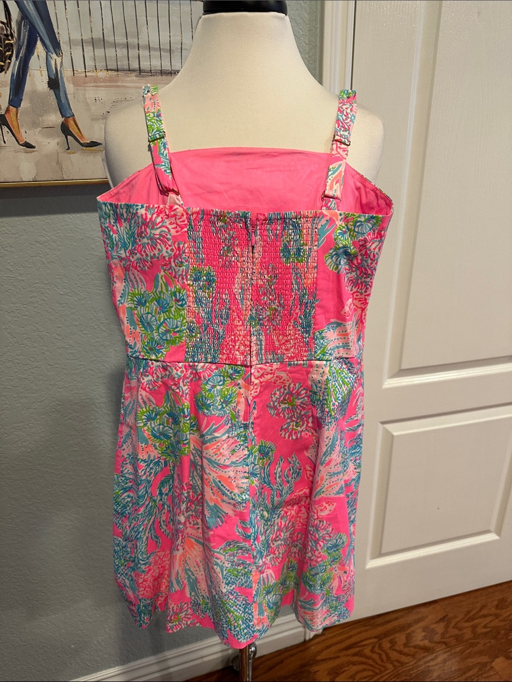 Lilly Pulitzer Sz 2 Pink Tropical Floral Sleeveless Romper • NEW! - Picture 3 of 12